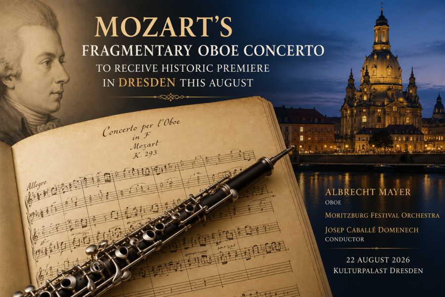 Mozart's Fragmentary Oboe Concerto to Receive Historic Dresden Premiere This August