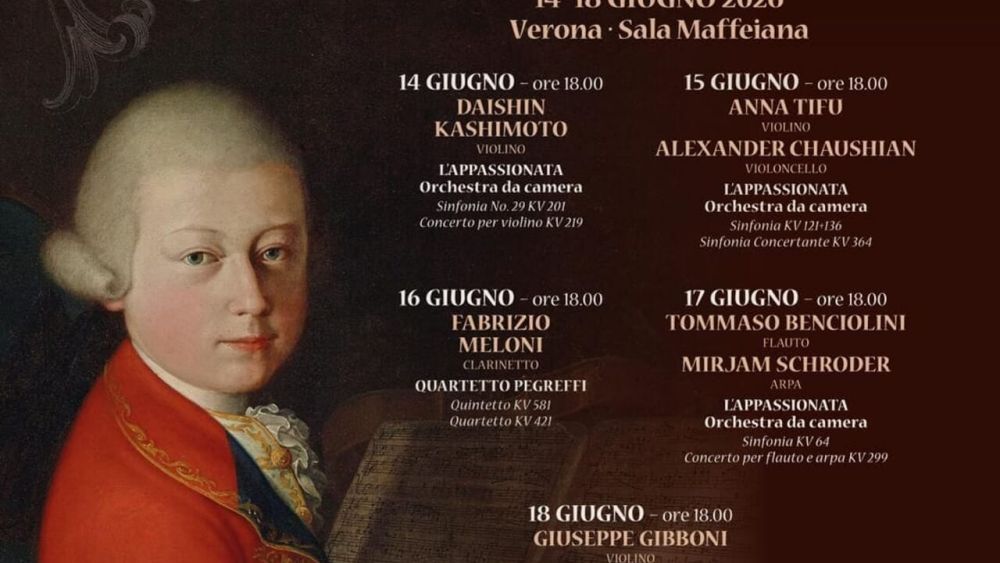 “Le Serate Mozartiane” in Sala Maffeiana a Verona